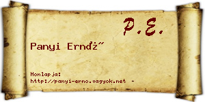 Panyi Ernő névjegykártya